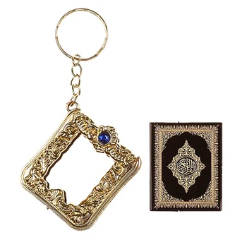 1pc Moslimských Islamskej Mini Prívesok Keychains Tlačidlo Krúžky pre Korán Ark Korán, Kniha Skutočný Papier Môžete Prečítať Malé Náboženské Šperky pre Wom