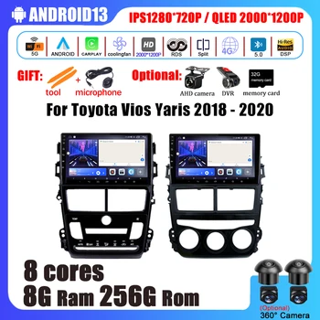 Android 13 Auto autorádia Pre Toyota Vios Yaris 2018 2019 2020 Navigácie GPS Multimediálne Video Prehrávač, Stereo Bezdrôtový Carplay