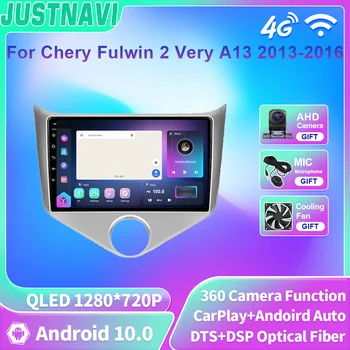 JUSTNAVI 8+128G Android Auto Multimediálnu GPS Navigáciu 2din Pre Chery Fulwin 2 Veľmi A13 2013 2014 2015 2016 Carplay RDS DSP SWC
