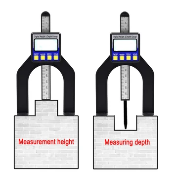 Digitálny Hĺbka Strmeň výška meradlo Digitálne Hĺbku Dezénu Rozchod LCD Magnetické Samostatne Stojaci, Clona 0-80mm