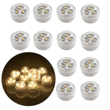 200 Ks/Veľa Flameless LED Čaj Svetlo Sviečky na batériový Nepremokavé Ponorné Náladu Lampa Na Vianočné Party Dekorácie