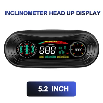 KM/h, MPH prekročenia rýchlosti Alarm, Otáčkomer Auto Head Up Display GPS HUD Digitálne Meradlá 5.2 palca Displej