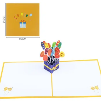 10pcs Ručné Kirigami Origami Balón Tortu 3D Pop-UP, Pozdrav, Pozvánka Na Svadbu, Narodeninovú Párty Darček