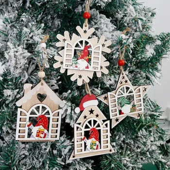 Cezhraničné Nový Vianočný Strom Dekorácie Prívesok Drevené Igory Drevené Party Dekorácie Cute Santa Claus Prívesok