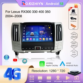 Roadzhiyin 9.0 Auto Multimediálne Video Prehrávač Pre Lexus RX300 rx330 400 350 2004-2008 GPS Navigácie Android12 Carplay 4G 360Camera