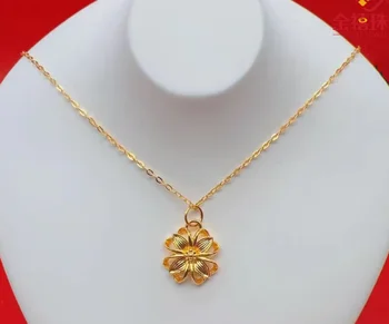 nový príchod 24k čistého zlata prívesok zlatý kvet retiazky, zlaté šperky