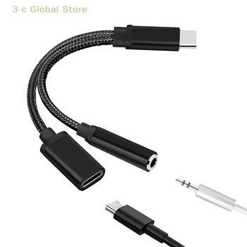 1pcs USB Typu C Na 3,5 mm Aux Adaptér Typ-c 3 5 Jack Audio Kábel, Slúchadlá Kábel usb Prevodník Pre OnPlus Huawei Xioaomi Redmi