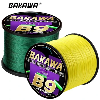 BAKAWA 9 Prameňov 300M 500M 1000M Multifilných PE Pletená vlasec 22-100 LIBIER Super Silné, Hladké, Odolné Kapor morskej vody Pesca