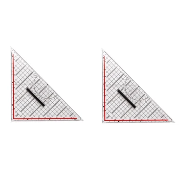 2 ks 30 CM Kreslenie Trojuholník, Pravítko Multi-Function Kreslenie Dizajn Pravítko S Rukoväť Uhlomeru Meracie Pravítko kancelárske potreby
