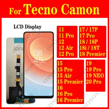 LCD Displej Pre Tecno Camon 11 12 15 Vzduchu 16 Dec 17 18P 18i 18T 18 Premier 19 NEO 20 Screen Dotknite sa položky Digitalizátorom. CF7 CF8 CC7 CC9 CD7