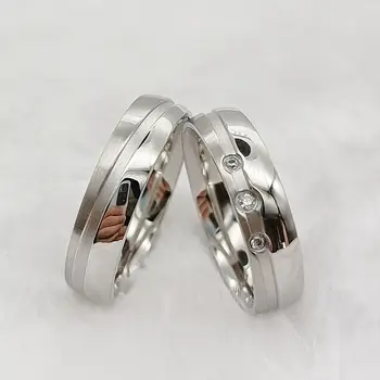 Snubné Prstene pre Páry Jedinečnej Dizajnér Striebra, Chirurgickej Ocele, Šperky Výročie Milovníka Partner Sľub Prst Prsteň