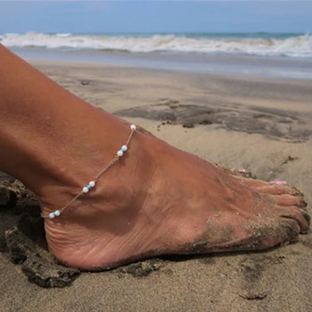 České Tyrkysové Korálky Ponožky Pre Ženy Letné Beach Nohy Členok Bracele Naboso Sandále na Nohy Reťazca Anklet Nohy Šperky
