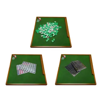 Mini Mahjong Set s Skladacie Mahjong Stôl a Kockách Dlaždice Vládcov Tabuľka Hra Prenosné Mahjong Hra pre Rodinné Cestovanie Domáce