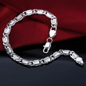 móda krásne 925 silver Pevný náramok pre ženy, mužov reťazca kúzlo klasický svadobný dar vysoko kvalitné šperky veľkoobchod LH008