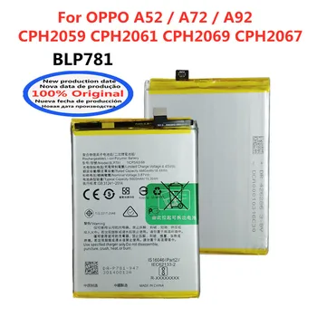 100% Pôvodnej Vysokej Kvality BLP781 5000mAh Novú Batériu Pre OPPO A52 A72 A92 CPH2059 CPH2061 CPH2069 CPH2067 Mobilný Telefón Batéria