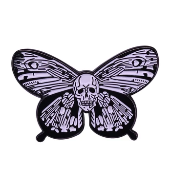 Lebka Motýľ Mŕtvych Logo Cyklistu Lady Rider Hippies, Punk Rock Pin Darček pre Halloween