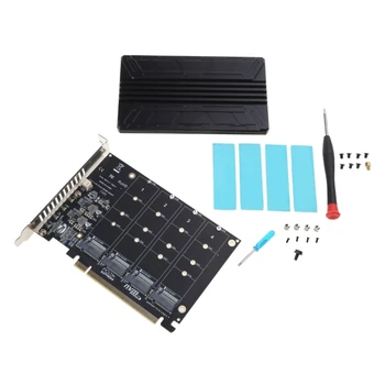 NVME M-KEY SSD Nájazdy PCIE X16 Pole Rozšírenie Adaptér Doska PCIE Rozdeliť Karty Dropship