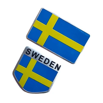 3D Hliníkovej Zliatiny Švédsko Národnej Vlajky Znak, Odznak, Auto Nálepky, Motocykel Odtlačkový S60L Dekorácie Pre Volvo V70 XC60 S60, V60 V40