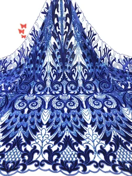 Africké Čipky Textílie 2021 Vysoko Kvalitnej Čipky Nigéria Sequin Čipky Textílie Vyšívané Francúzskej Čipky Textílie J0442