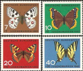 4Pcs/Nastaviť Nové Nemecko Post Pečiatka 1962 Motýle Pečiatky MNH