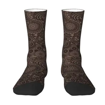 Módne Pánske Bohémsky Štýl Bandanna Paisley Vzor Šaty Ponožky Unisex Pohodlné Teplé 3D Vytlačené Posádky Ponožky