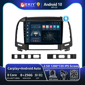 EKIY T8 Pre Hyundai Santa Fe 2 2006 - 2012 Android 10 autorádia 2Din Multimediálny Prehrávač Bezdrôtový Carplay Stereo GPS, DVD Vedúci Jednotky