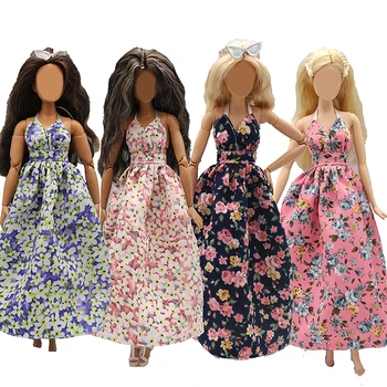 1PC Doll oblečenie príslušenstvo Webbed ohlávka s uväzovaním za kvetinové šaty Dievča, Darček Bábika šaty zmeniť