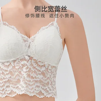 [Xingquan] francúzsky dámy oblečené v sexy čipka bielizeň s krásnym späť zobraziť malé prsia a tenké podprsenka bez ráfiky