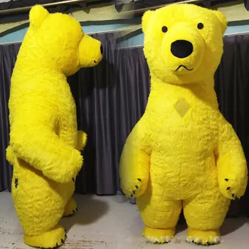 2.6 M Nafukovacie Polar Bear Kostým pre Dospelých Vyhodiť Kožušiny Plyšové Obrovský Chôdza Zvierat Znak Nafúknuté Šaty pre Strany Ľadový Medveď