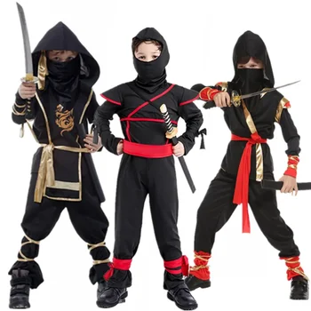 Detský Drak, Ninja Kostým Neviditeľný Vojak Cosplay pre Dieťa Chlapci Dievčatá Fantázie Halloween Karneval Party Nový Rok Zdobiť