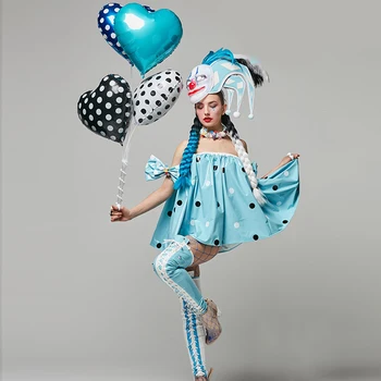 Krásne Candy Šaty Žien Jazz Gogo Tanečnica Oblečenie Fáze Kostým Joker pokrývku hlavy Dj Ds Rave Party Outfit Festival Oblečenie VDB4997