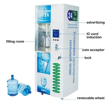 400gpd Reverznej Osmózy Čistej Pitnej Vody Automat na Mince a Bill Acceptor Self-Service Čistená Voda Predajné Stanice