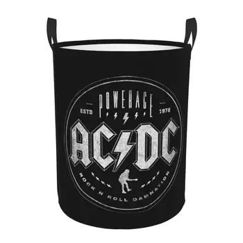 Vintage Rock AC/DC, Práčovňa Kôš Skladacie Heavy Metalová Hudobná skupina, Dieťa Prekážkou pre Škôlky Hračky Organizátor Skladovanie Nádob