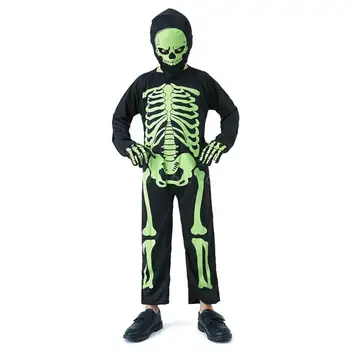 Halloween Kostýmy pre Deti Scary Skeleton Kostýmy pre Deti Maškarný až Cosplay Party Kombinézu Úlohu Hrať Jumpsuit