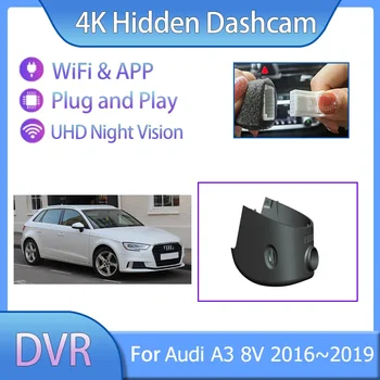 4K HD Nočné Videnie Pre Audi A3 8V 2016 2017 2018 2019 3. Vozidlo typu Plug And Play Skrytý Wifi DVR Dash Cam Video Auto Auto Príslušenstvo