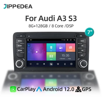 2 Din Carplay Android 12 autorádia Pre Audi A3, S3 RS3 2003-2013 Multimediálny Prehrávač, GPS Navigáciu 4G LTE, WiFi DSP Audio Stereo