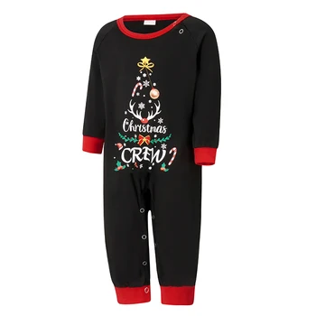 Vianočné Pyžamá pre Rodiny s Dlhým Rukávom Strom Grafické Topy, Nohavice Nastaviť Dovolenku Sleepwear