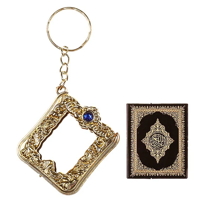 1pc Moslimských Islamskej Mini Prívesok Keychains Tlačidlo Krúžky pre Korán Ark Korán, Kniha Skutočný Papier Môžete Prečítať Malé Náboženské Šperky pre Wom